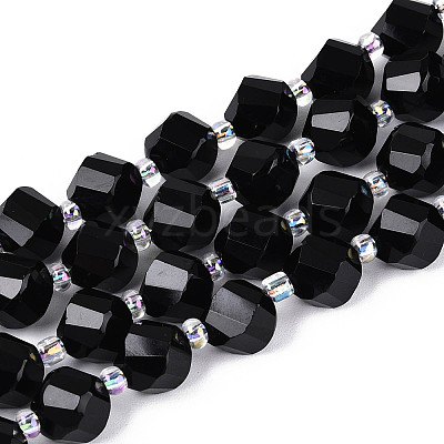Natural Black Onyx(Dyed & Heated) Beads Strands G-T144-24A-03-1