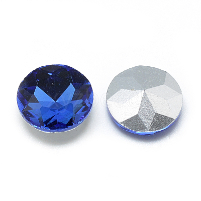 Pointed Back Glass Rhinestone Cabochons RGLA-T029-14mm-12-1