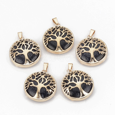 Synthetic Blue Goldstone Pendants G-S292-10D-G-1