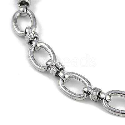 Anti-Tarnish 304 Stainless Steel Oval Link Chain Anklets AJEW-A057-06P-1