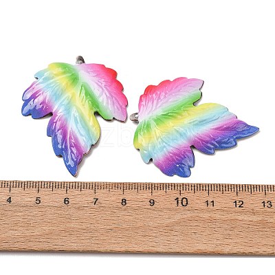 Rainbow Color Printed Iron Pendants RN-CBA3547-02E-1