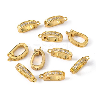 Brass Micro Pave Cubic Zirconia Enhancer Shortener Pendant Bails ZIRC-P007-03G-NR-1