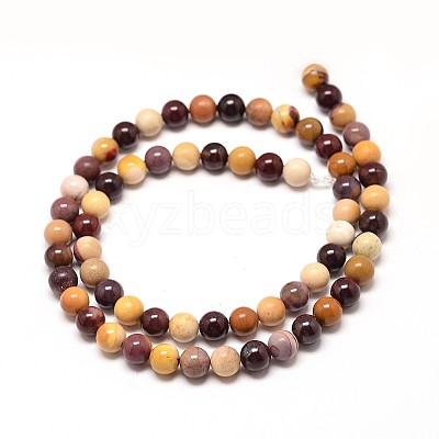 Natural Mookaite Round Bead Strands G-P072-34-8mm-1