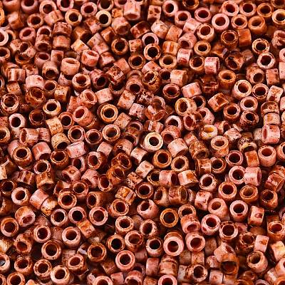 Opaque Picasso Cylinder Glass Beads SEED-Q039-06A-04-1
