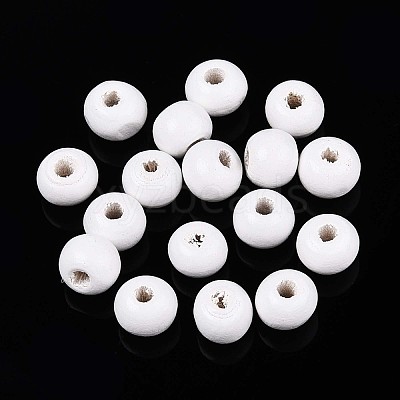 Spray Painted Round Natural Schima Wood Beads WOOD-T032-6mm-30-1