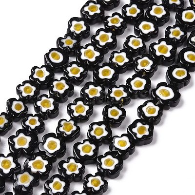 Handmade Millefiori Glass Bead Strands LAMP-J035-10mm-49-1