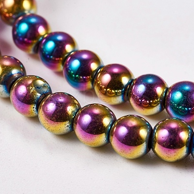 Electroplate Non-magnetic Synthetic Hematite Beads Strands G-J169A-4mm-05-1