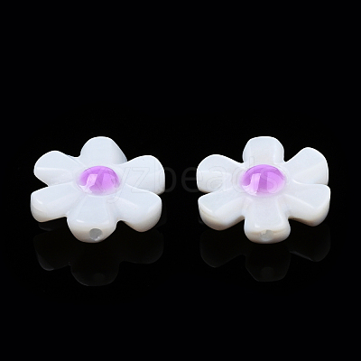Natural Freshwater Shell Enamel Beads SHEL-N003-27B-1