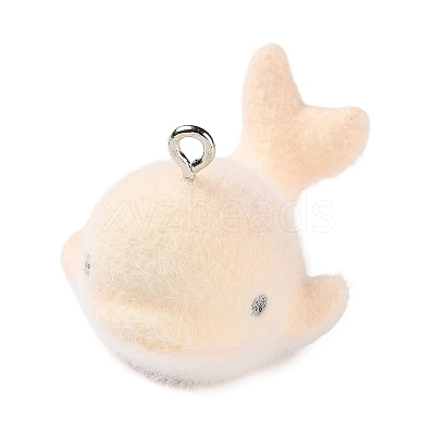 Flocking Opaque Resin Pendants RESI-D017-02B-P-1