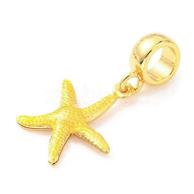 Brass Enamel European Dangle Charms KK-M247-11G-07-1