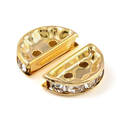 Brass Crystal Rhinestone Spacer Bars RB-T019-02A-G-1