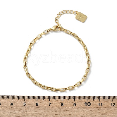 Brass Box Chain Bracelets BJEW-H537-03G-1