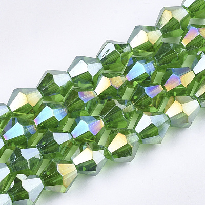 Electroplate Glass Beads Strands EGLA-Q118-6mm-B16-1