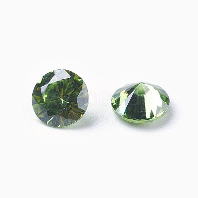 Cubic Zirconia Pointed Back Cabochons ZIRC-WH0001-B09-1
