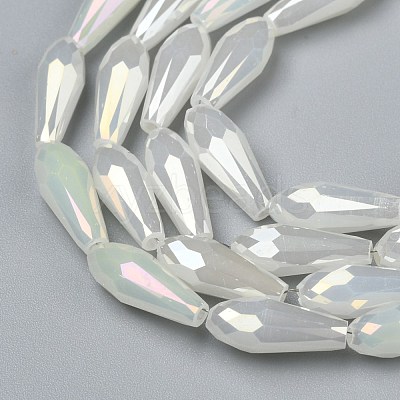 Electroplated Opaque Glass Beads Strands EGLA-L015-FR-B17-01-1