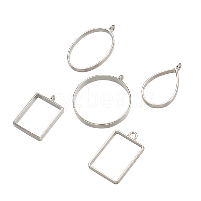 Alloy Open Back Bezel Big Pendants PALLOY-TA0001-26P-1