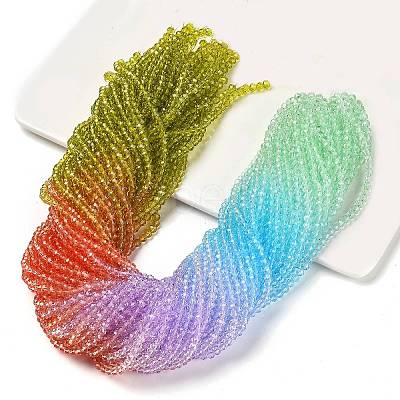 Transparent Painted Glass Beads Strands LS-DGLA-A034-T3mm-A12-1
