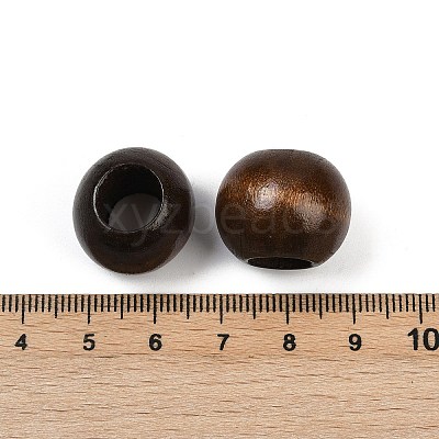 Spray Painted Wood European Beads WOOD-F017-05G-1