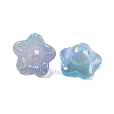 Iridescent Acrylic Bead Caps X-OACR-C021-08B-1