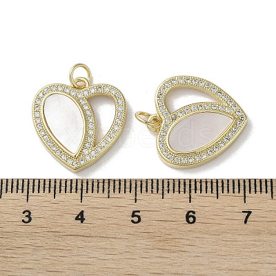 Brass Micro Pave Cubic Zirconia Pendants KK-G485-34E-G-1