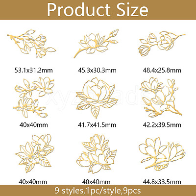 9Pcs Nickel Self-adhesive Picture Stickers DIY-WH0450-217-1