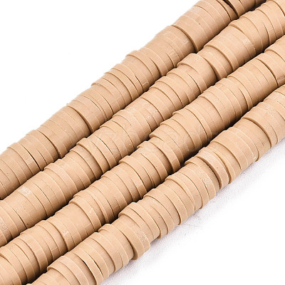 Flat Round Handmade Polymer Clay Beads CLAY-R067-8.0mm-37-1