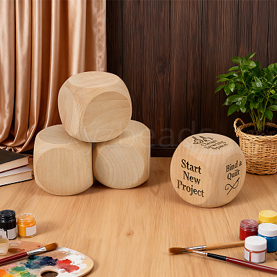 Schima Wood Blank Dice WOOD-WH0124-154C-1