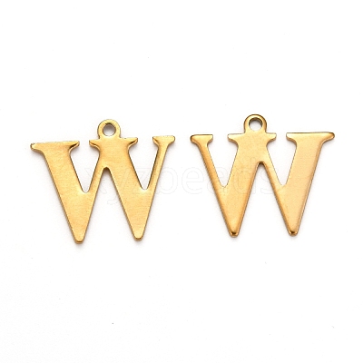 Ion Plating(IP) 304 Stainless Steel Alphabet Charms STAS-H122-W-G-1