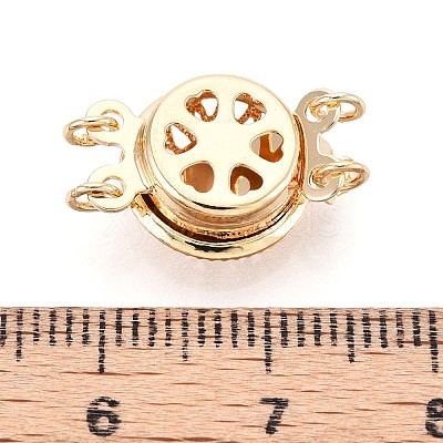 Rack Plating Flower Brass Box Clasps X-KK-QA183-99G-1