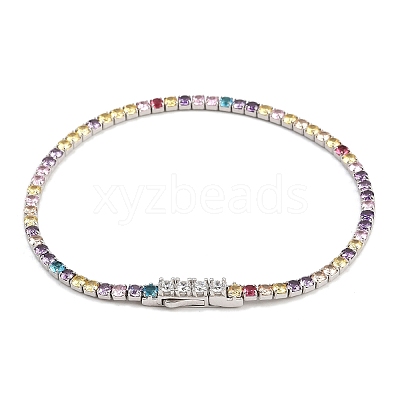 925 Sterling Silver Micro Pave Cubic Zirconia Tennis Bracelets for Women BJEW-C117-01B-P01-1