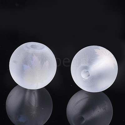 Autumn Theme Electroplate Transparent Glass Beads EGLA-S178-01-01I-1