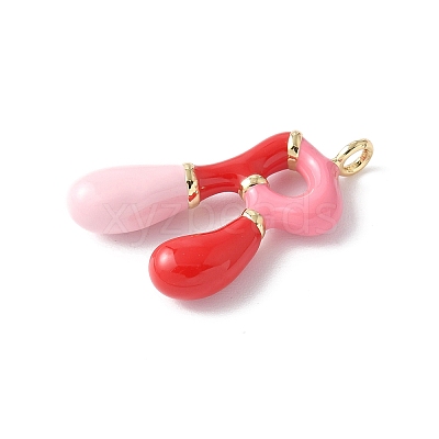 Brass Enamel Pendants KK-E093-03G-R-02-1
