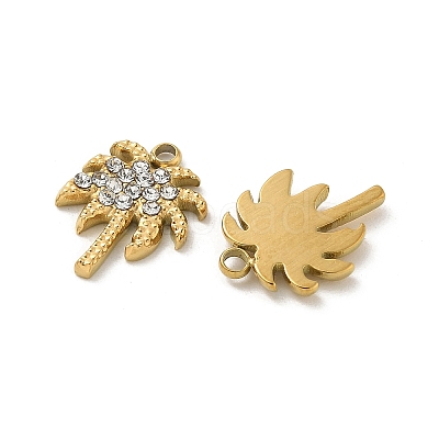 304 Stainless Steel Rhinestone Pendants STAS-I322-40G-1