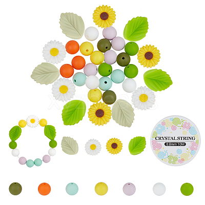 DIY Flower Leaf Bracelet Making Kit DIY-PH0009-33-1