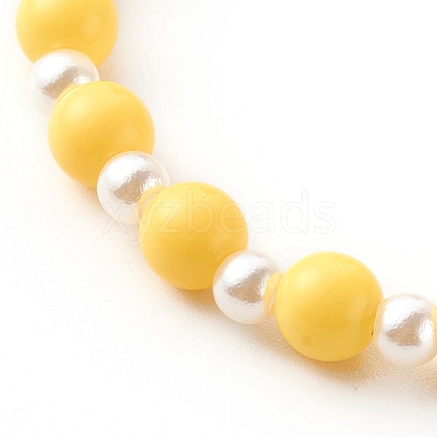 Opaque Acrylic Stretch Beaded Bracelets for Kids X-BJEW-JB06230-1