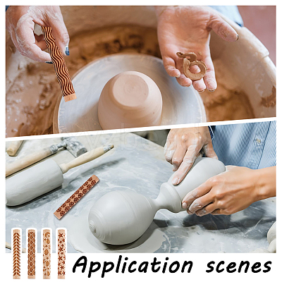 6Pcs 6 Styles Wooden Rolling Pin BAKE-HY0001-01B-1