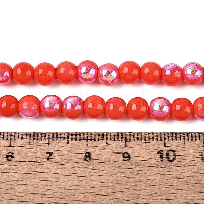Electroplate Opaque Glass Beads Strands EGLA-Q132-6MM-01C-05-1