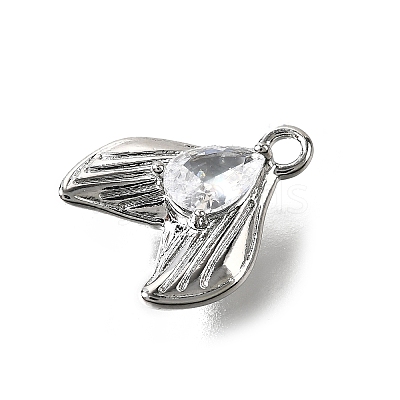 Brass Pave Clear Cubic Zirconia Charms KK-C096-14D-P-1