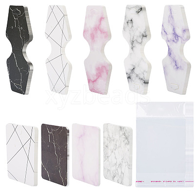 Marble Pattern Paper Necklace & Earring Display Cards DIY-YS0001-26-1