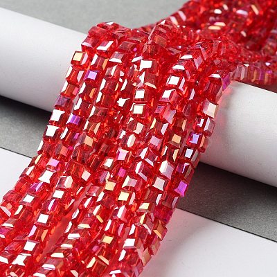 Electroplate Glass Bead Strands EGLA-J028-4x4mm-AB05-1