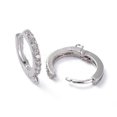 Brass Huggie Hoop Earring Findings KK-P150-42P-1