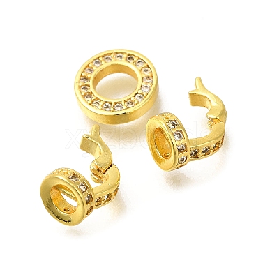 Rack Plating Ring Brass Micro Pave Cubic Zirconia Fold Over Clasps KK-F883-19G-01-1