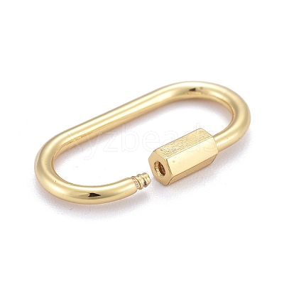 Brass Screw Carabiner Lock Charms ZIRC-E164-12G-1