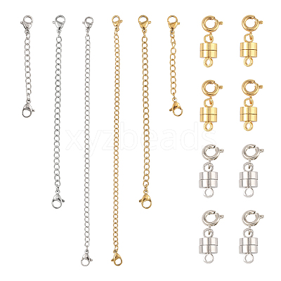 6Pcs Brass Magnetic Clasps with Springs Clasps FIND-YW0007-71G-1