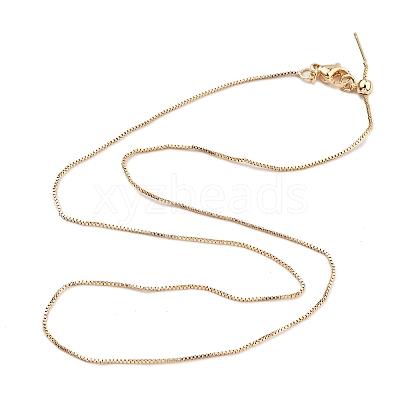 1mm Rack Plating Brass Box Chain Adjustable Slider Necklaces for Women Men MAK-L044-56KCG-1