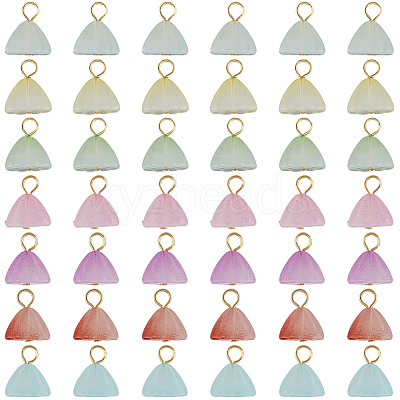 140Pcs 7 Colors Acrylic Lotus Charms FIND-SC0019-60-1
