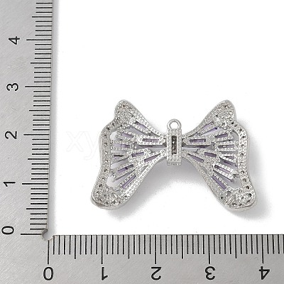 Brass Micro Pave Cubic Zirconia Pendants with Glass KK-U052-27P-01-1