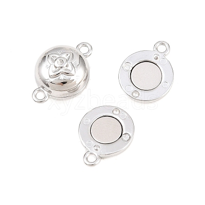 304 Stainless Steel Magnetic Clasps with Loops STAS-P452-04E-P-1