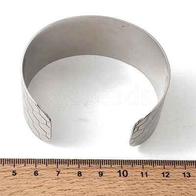 316L Surgical Stainless Steel Cuff Bangles BJEW-D454-01A-P-1