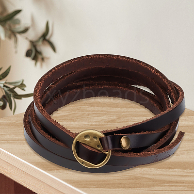 2Pcs Cowhide Wrap Bracelets BJEW-GF0001-35A-1